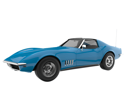 Muscle car isolated on transparent background. 3d rendering - illustration png