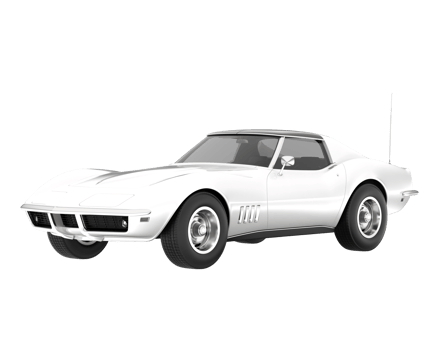 Muscle car isolated on transparent background. 3d rendering - illustration png