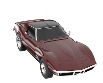 Muscle car isolated on transparent background. 3d rendering - illustration png