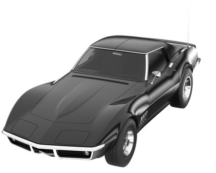 Muscle car isolated on transparent background. 3d rendering - illustration png