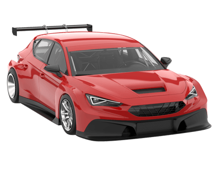 Race car isolated on transparent background. 3d rendering - illustration png