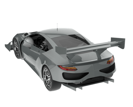 Race car isolated on transparent background. 3d rendering - illustration png
