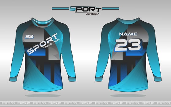 soccer jersey front and back concept long sleeve vector
