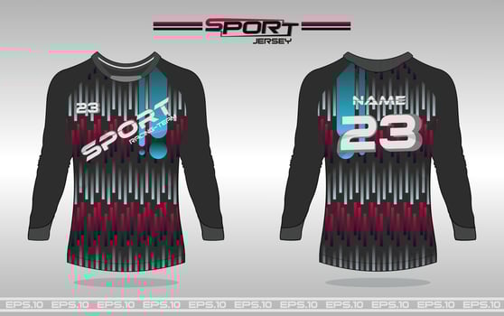 soccer jersey front and back concept long sleeve vector