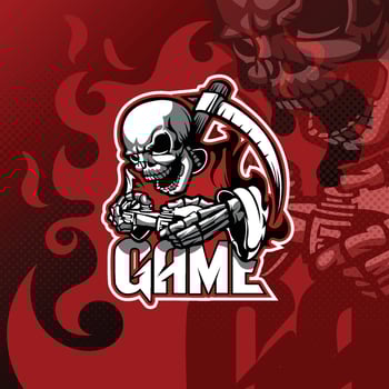Skeleton player logo for esport, sport, or game team mascot. vector