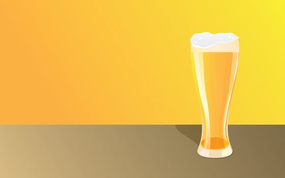 Illustration of a beer glass with a glass full of beer vector