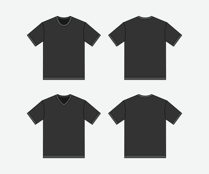 Mock Up Tshirt Black vector