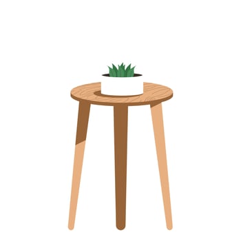 Minimalist interior table vector