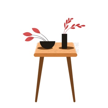 Minimalist interior table vector