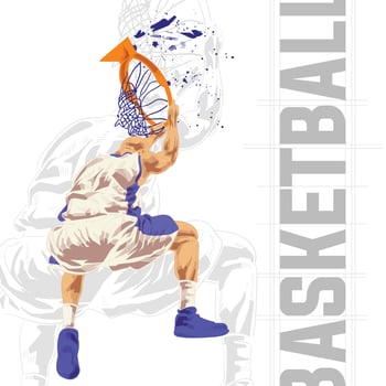 Basketball player illustration character in abstract style vector