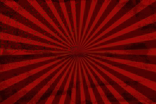 Red rays background with abstract grunge texture, vector illustration