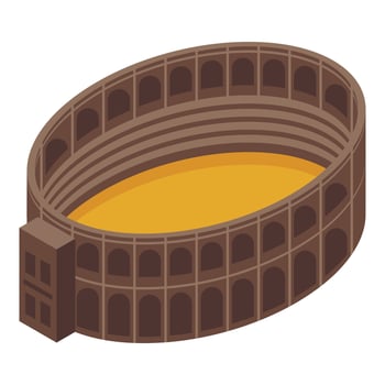 People amphitheater icon isometric vector. City travel vector