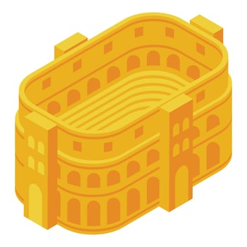 Old amphitheater icon isometric vector. City travel vector