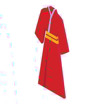 Geisha red kimono icon isometric vector. Girl art vector