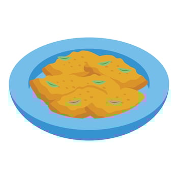 Snack food icon isometric vector. Dish potato vector