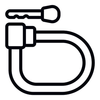 City cycling lock icon outline vector. Key secure vector