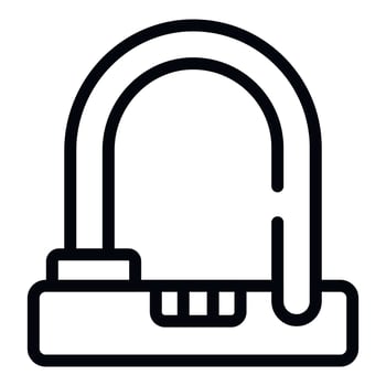 Bike padlock icon outline vector. Sport safety vector