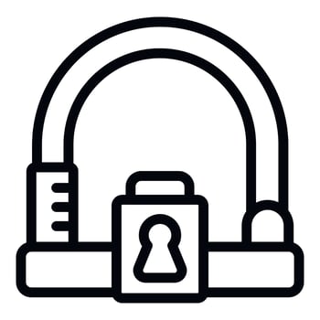 Security cycling lock icon outline vector. Bike safety vector
