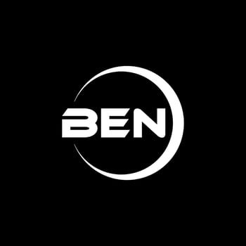 BEN letter logo design in illustration. Vector logo, calligraphy designs for logo, Poster, Invitation, etc.