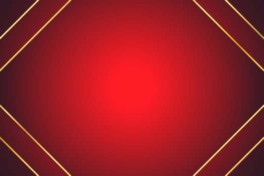 Blank light red abstract background with golden ribbon, vector illustration