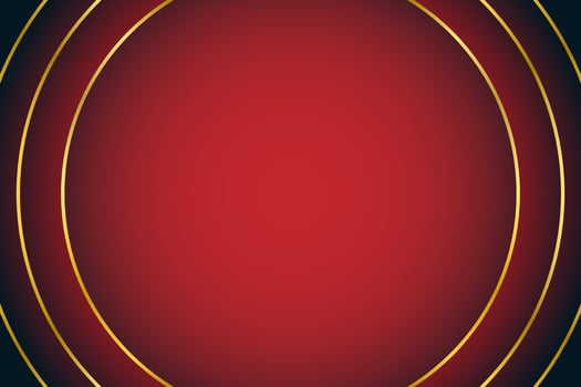 Blank red and golden abstract background with circle red frame, vector illustration
