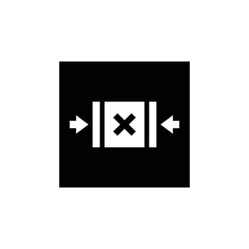 No clamp here cardboard simple flat icon vector illustration