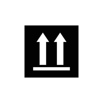 This way up cardboard simple flat icon vector illustration