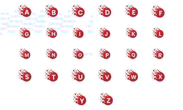 Set of initial a-z logo with circle. monogram logo design. Pro Vector