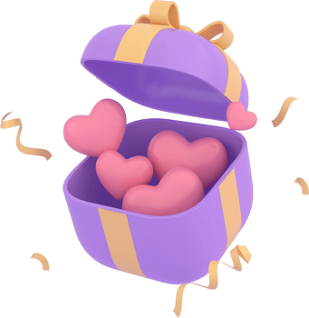 access element for Valentine's Day and Mother's Day greeting card, 3D rendering of celebrations on special days. png