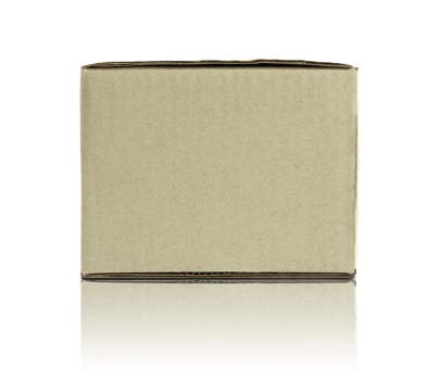 Blank cardboard box isolated with reflect floor for mockup png