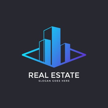 Real Estate Logo Design. Creative abstract real estate icon logo template, Creative Building Concept Logo Design Template, logo design inspiration vector