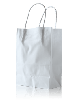 white paper bag isolated with reflect floor for mockup png
