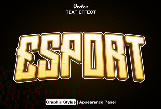 esport text effect with graphic style and editable. vector
