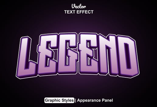 legend text effect with graphic style and editable. vector