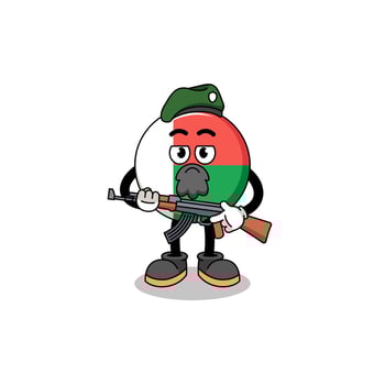 Character cartoon of madagascar flag as a special force vector