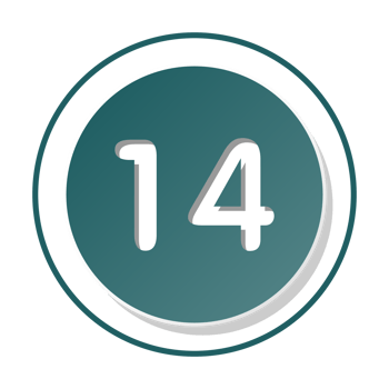 Bullet with number 14 png