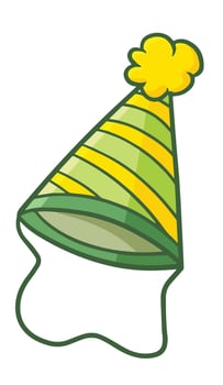 Cute and funny green yellow party hat vector