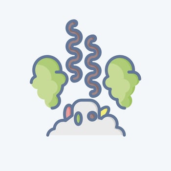 Icon Trash pollution. related to Environment symbol. doodle style. simple illustration. conservation. earth. clean vector