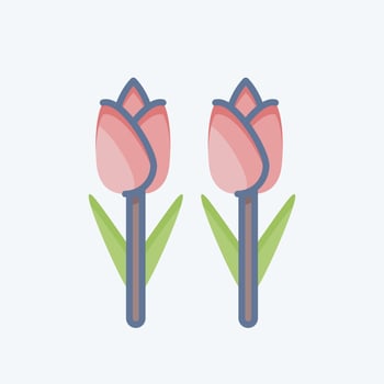 Icon Tulips. related to Environment symbol. doodle style. simple illustration. conservation. earth. clean vector