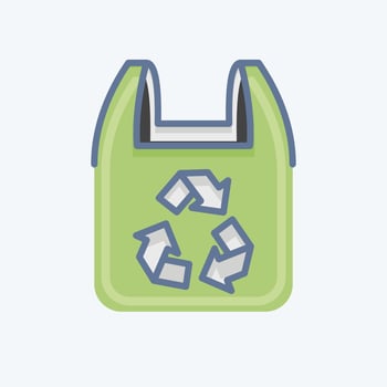 Icon Recycled Plastic Bag. related to Environment symbol. doodle style. simple illustration. conservation. earth. clean vector