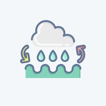 Icon Water Cycle. related to Environment symbol. doodle style. simple illustration. conservation. earth. clean vector