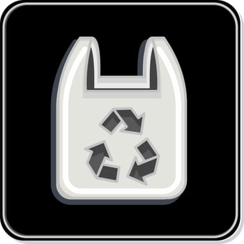 Icon Recycled Plastic Bag. related to Environment symbol. Glossy Style. simple illustration. conservation. earth. clean vector