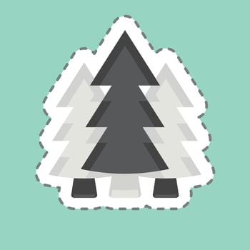 Sticker line cut Forest. related to Environment symbol. simple illustration. conservation. earth. clean vector