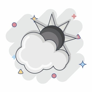 Icon Day Time. related to Environment symbol. Comic Style. simple illustration. conservation. earth. clean vector