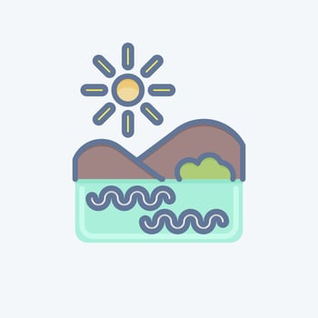 Icon Lake. related to Environment symbol. doodle style. simple illustration. conservation. earth. clean vector