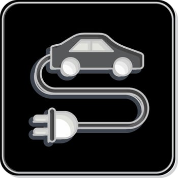 Icon Electric Car. related to Environment symbol. Glossy Style. simple illustration. conservation. earth. clean vector