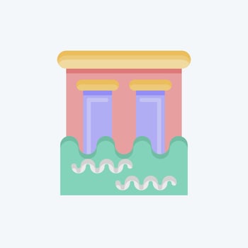 Icon Dam. related to Environment symbol. flat style. simple illustration. conservation. earth. clean vector