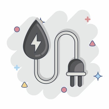 Icon Water Energy. related to Environment symbol. Comic Style. simple illustration. conservation. earth. clean vector