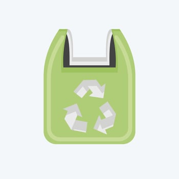 Icon Recycled Plastic Bag. related to Environment symbol. flat style. simple illustration. conservation. earth. clean vector