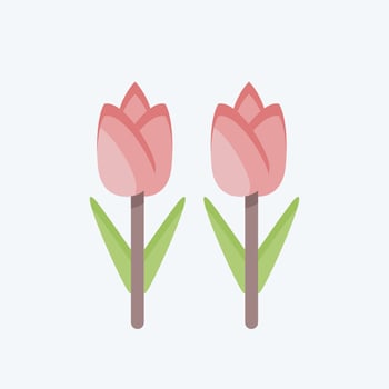 Icon Tulips. related to Environment symbol. flat style. simple illustration. conservation. earth. clean vector